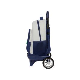 Mochila Escolar con Ruedas Benetton Varsity Gris Azul marino 33 X 45 X 22 cm