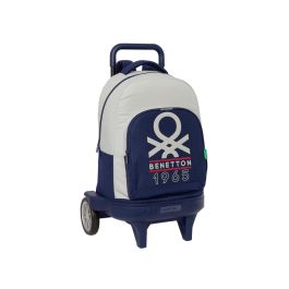 Mochila Escolar con Ruedas Benetton Varsity Gris Azul marino 33 X 45 X 22 cm