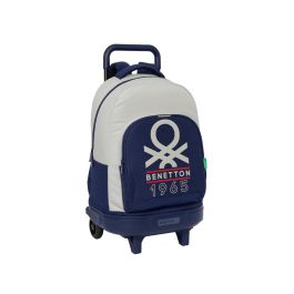 Mochila Escolar con Ruedas Benetton Varsity Gris Azul marino 33 X 45 X 22 cm