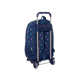 Mochila Escolar con Ruedas Benetton Cool Azul marino 30 x 46 x 14 cm