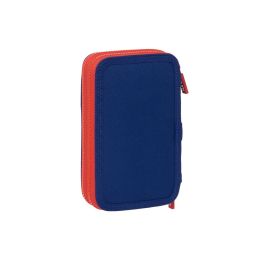 Plumier Doble Atlético Madrid Azul Rojo 12.5 x 19.5 x 4 cm (28 piezas)