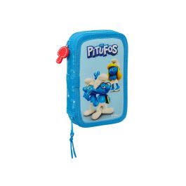 Plumier Doble Los Pitufos Azul Azul cielo 12.5 x 19.5 x 4 cm (28 piezas) Precio: 11.49999972. SKU: B1G3L7GLX5