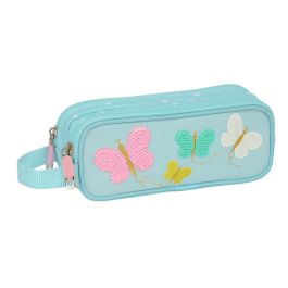 Bolso Escolar Portatodo Safta Doble Reciclado Moos Butterflies 60x210X80 mm