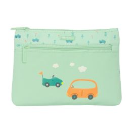 Estuche Escolar Safta Coches Coches Verde 23 x 16 x 3 cm