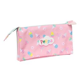 Portatodo Doble Peppa Pig Ice cream Rosa Menta 22 x 12 x 3 cm