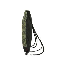 Bolsa Mochila con Cuerdas Kelme Travel Negro Verde 35 x 40 x 1 cm