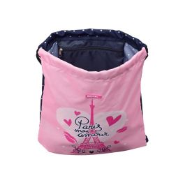 Bolsa Mochila con Cuerdas Safta Paris Rosa Azul marino 35 x 40 x 1 cm