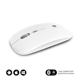 SUBBLIM Ratón Óptico Inalámbrico 2.4G y Bluetooth Dual Flat Mouse Recargable Blanco Precio: 15.94999978. SKU: S5622257
