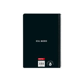 Cuaderno Espiral Safta Folio 80 Hojas 60 gr Cuadro 4 mm Tapa Extradura Real Madrid 1 Equipacion 24-25