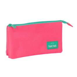 Bolso Escolar Portatodo Safta Triple Nait Nait Rosa Fluor 120x220x30 mm