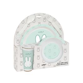 Set De Platos Cubiertos Y Vaso Safta Miffy Menta 260x260x90 mm