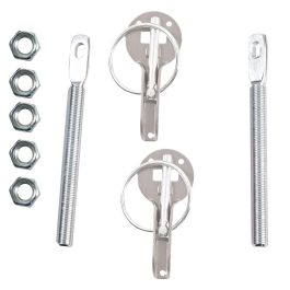 Occ Motorsport OCCRC004 Kit Cierre Capot Competición Muelles Acero Inoxidable Plata - Alta Resistencia para Rally y Pilotos de Carreras