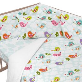 Protector de Cuna HappyFriday Mr Fox Little birds Multicolor 210 x 40 cm