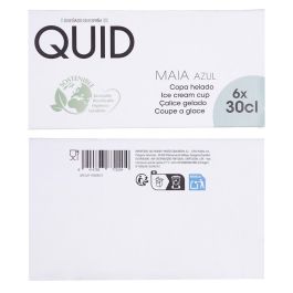 Quid Copa Helado Vidrio Maia 30 cL con Relieve Azul