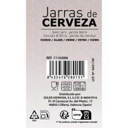 La Mediterranea Jarra Weser 570 ml (Ø 8,3 x 15,8 cm) de Cristal, Diseño Moderno para Agua o Bebidas (24 Unidades)