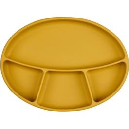 Plato con ventosa - THERMOBABY - Silicona - Amarillo Miel - Compartimentado y antideslizante Plato con ventosa - THERMOBABY - Silicona - Amarillo Miel - Compartimentado y antideslizante
