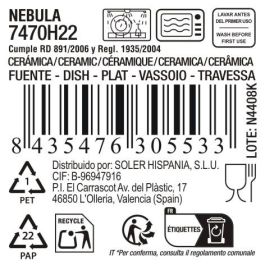 La Mediterranea Fuente Oval Nebula 33.5 cm x 15 cm (8 Unidades)