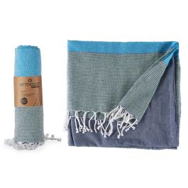 Multiusos Giftdecor 160x200 cm, rayas azul, algodón (12 Unidades) Precio: 140.59000043. SKU: S3610332