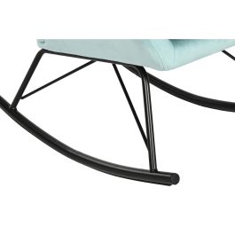 Mecedora Home ESPRIT Negro Azul cielo Poliéster Metal 68 x 90 x 92 cm