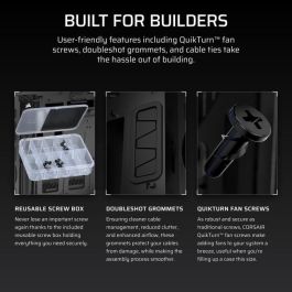 Corsair 5000T Caja PC Gaming Semitorre ATX de Alto Rendimiento, Paneles Vidrio Templado Negro, Compatible con USB-C