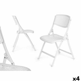 Silla Plegable GiftDecor 12721 Blanco 59 x 50 x 82 cm 108 x 11,5 x 50 cm (4 Unidades) Precio: 112.50000047. SKU: B1HNDG8QHH