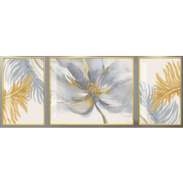 Cuadro Glam DKD Home Decor Blanco Dorado 3 x 80 x 240 cm Set de 3