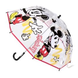 Paraguas Mickey Mouse Transparente Ø 71 cm Rojo