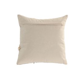 DKD Home Decor Cojín Boho de Algodón Beige 45x45 cm - Pack de 2 Unidades Hecho a Mano con Cremallera