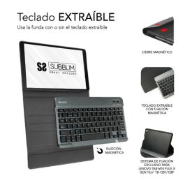 Funda para Tablet y Teclado Subblim SUBKT3-BTL300 Negro Qwerty Español QWERTY 10,6"