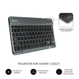Funda para Tablet y Teclado Subblim SUBKT3-BTL300 Negro Qwerty Español QWERTY 10,6"
