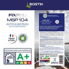 Bostik Sellador Adhesivo Fixpro MSP 104 Negro 290 ml – Automoción Náutica Resistente Intemperie y Agua Mar