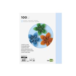 Cartulina Liderpapel A4 180 gr-M2 Celeste Paquete De 100 Hojas