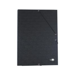 Carpeta Liderpapel Gomas Folio 3 Solapas Carton Forrado Negra