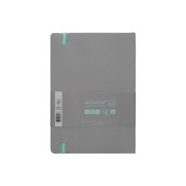 Cuaderno Con Gomilla Antartik Notes Tapa Blanda A5 Hojas Cuadricula Gris Y Turquesa 80 Hojas 80 gr Fsc