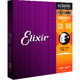 Elixir Nanoweb 92/8 Phosphor Bz. Hd Light 13-53 - Juego de Cuerdas para Guitarra Acústica