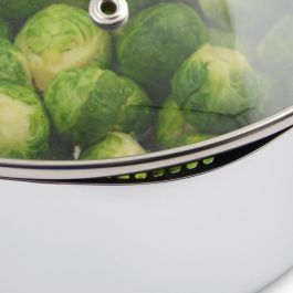 Day Batería de Cocina de 3 Piezas de Acero Inoxidable con Tapas de Cristal y Válvula de Vapor