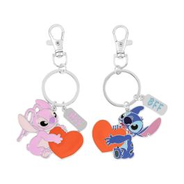 PEERS HARDY Llaveros Angel & Stitch Disney Corazones Abrazados Metálicos (Set 2 Unidades) Cierre Langosta Ideal para Amigos Precio: 11.49999972. SKU: B1GFPSK55R