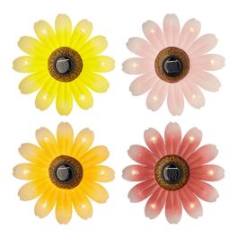 Lumineo Figura luz solar metálica con forma de flor Ø14x4cm, 6 LEDs, colores surtidos Precio: 6.69000046. SKU: S7911084