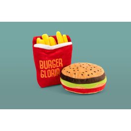 Gloria Peluche para Perro Hamburdog Hamburguesa con Sonido, Suave, para Razas Medianas y Pequeñas, Poliéster Multicolor