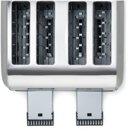 Livoo DOD197 Tostadora de 4 Rebanadas, 1700 W, Acero Inoxidable, 2 Termostatos Independientes con 7 Niveles