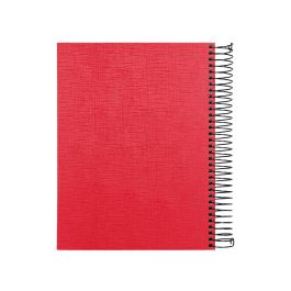 Cuaderno Espiral Liderpapel A5 Micro Papercoat Tapa Forrada 140H 75 gr Cuadro5 mm 5 Bandas 6 Taladros Rojo