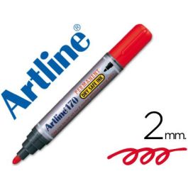 Rotulador Artline Marcador Permanente 170 Rojo Punta Redonda 2 mm Antisecado 12 unidades