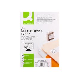 Etiqueta Adhesiva Q-Connect Kf10652 Tamaño 96,5x42,3 mm Fotocopiadora Laser Ink-Jet Caja Con 100 Hojas Din A4