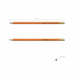 Lápiz de Grafito Triangular con Goma Standard Trianglular 101 Naranja Hb ERICH KRAUSE 55264 12 unidades