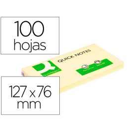 Bloc De Notas Adhesivas Quita Y Pon Q-Connect 76x127 mm Con 100 Hojas 12 unidades