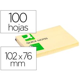 Bloc De Notas Adhesivas Quita Y Pon Q-Connect 76x102 mm Con 100 Hojas 12 unidades