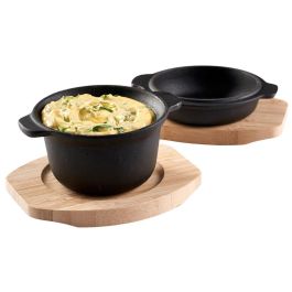 Dangrill Olla Hierro con Tapa y Salvamanteles de Madera de Bambú, Diámetro 10 cm Precio: 22.49999961. SKU: B152T43RAX