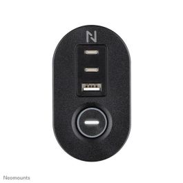 Neomounts DS22-840BL6 Regleta de Escritorio VOLT con Abrazadera, USB-C y USB-A Carga Rápida, 20W PD, 1.4m, Negra