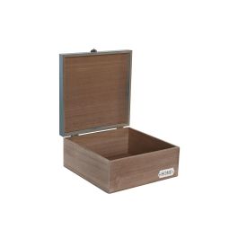 DKD Home Decor Caja Oriental Natural Verde 22 x 10 x 22 cm