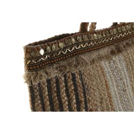 DKD Home Decor Bolso Mediterráneo de Yute con Poliéster, Cierre a Presión, Colores Crema y Marrón, 23x33x50 cm (2 Unidades) DKD Home Decor Bolso Mediterráneo de Yute con Poliéster, Cierre a Presión, Colores Crema y Marrón, 23x33x50 cm (2 Unidades)